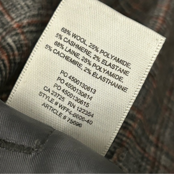 Wilfred Aritzia Trouser Pant Black Orange Plaid Wool Blend Women's Size 0 - Picture 11 of 11